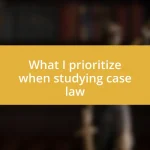 What I prioritize when studying case law